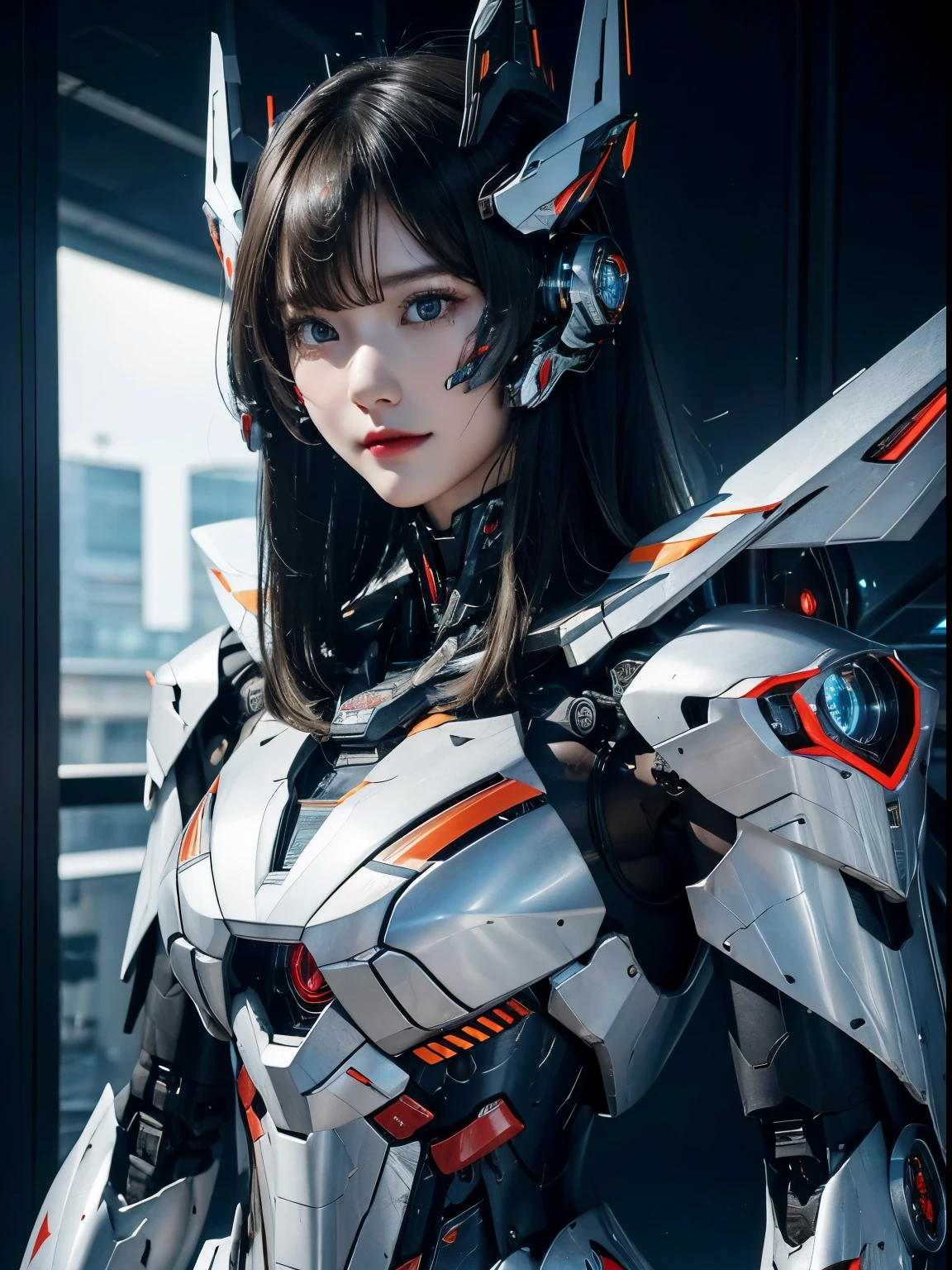 rough skin, Super detailed, advanced details, high quality, 最high quality, High resolution, 1080P, hard disk, beautiful,(war machine),beautifulサイボーグの女性,Mecha cyborg girl,battle mode,Mecha body girl,She is wearing a futuristic war machine weapon mecha,full body shot