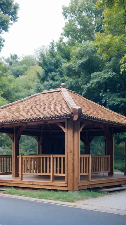 Anticorrosive wood pavilion puzzle