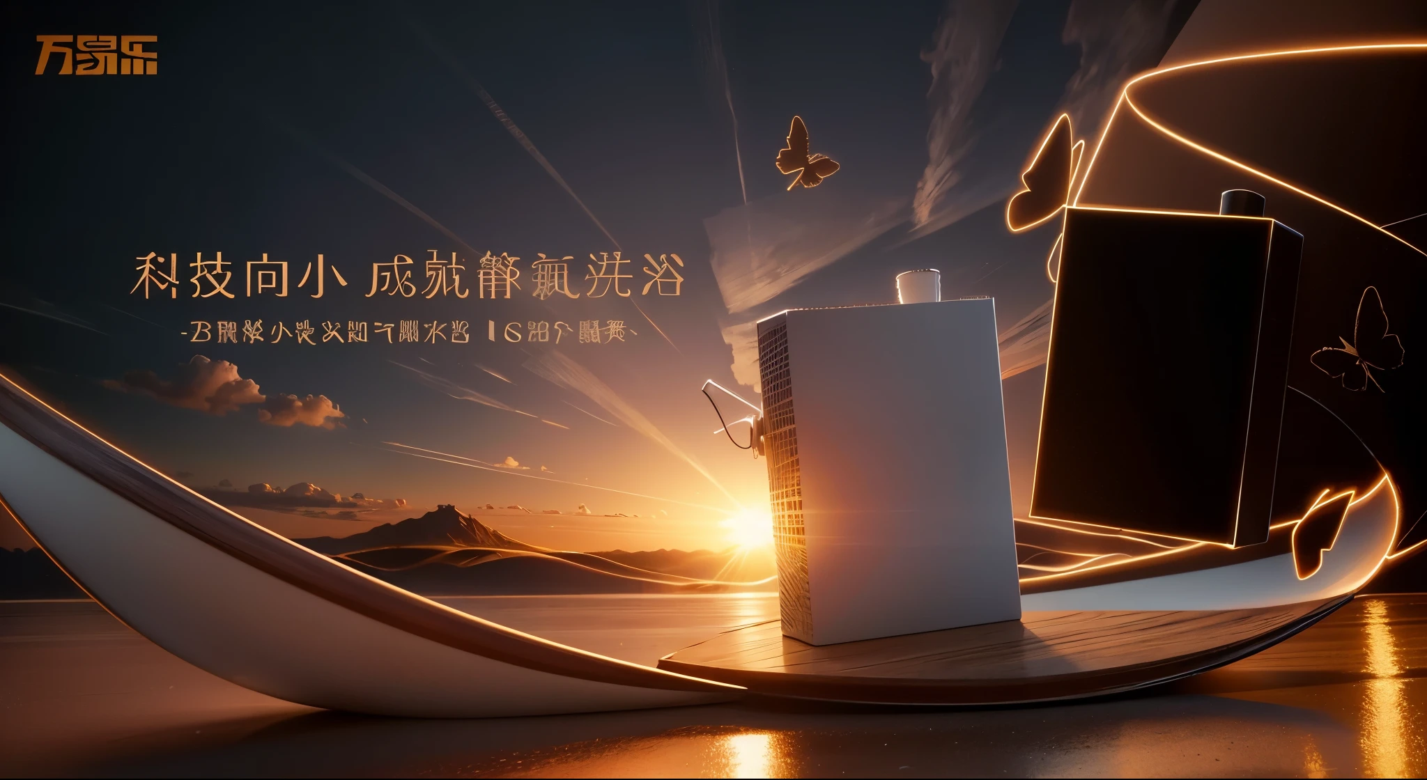 Air fryer on the table，Ocean，天空中的Ocean鸥，dusk，Evening clouds，The golden sun rises in the distance， Ocean浪，Ocean鸥，Modern high-rise buildings in the distance ， chiaroscuro, ultra high definition, 8k, best picture quality ,realistically，photorealism，cupboard，Lens perspective blur，bright lights，Realistic lighting