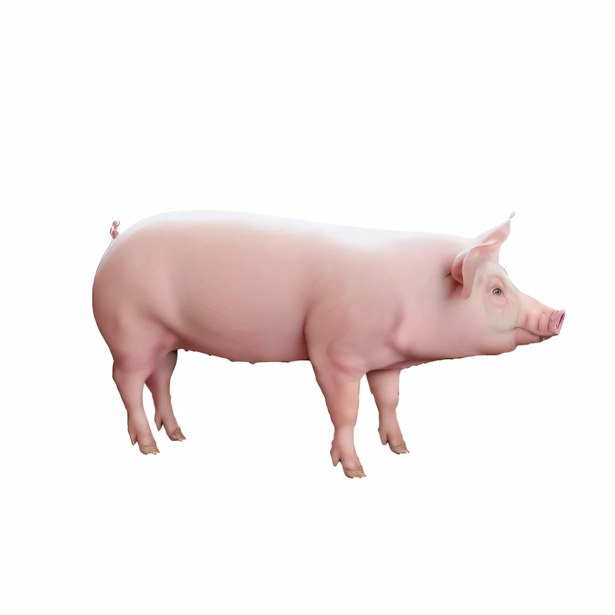 一只pig站着中间，pig站在白色背景上, hyper real highly detailed, , full body shot hyperdetailed, pig, High quality 3D realistic, Extremely high quality scans，4K，8k，ultra high definition