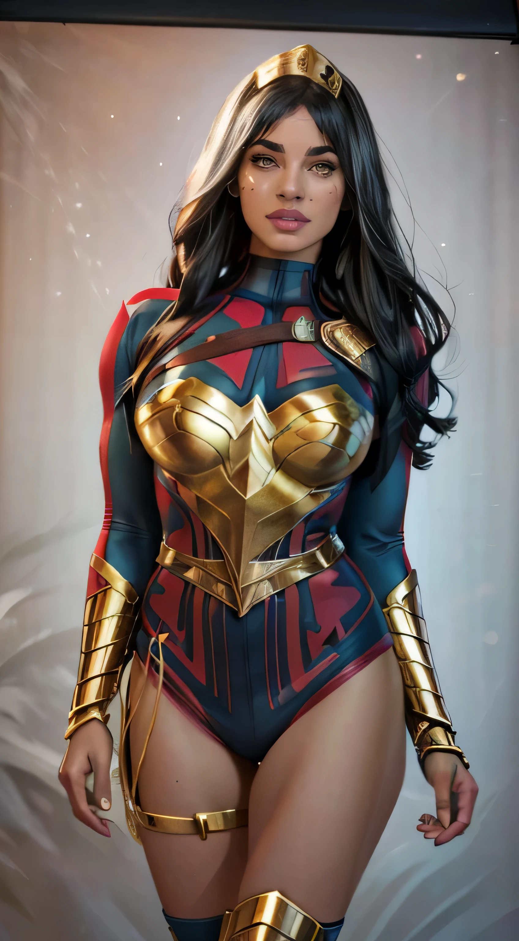 ( Masterpiece, 4k resolution, ultra-realistic, very detailed) beautiful sexy  donna Troy ,beautiful detailed eyes,beautiful detailed lips,extremely detailed face,long eyelashes, sexy,soft lighting,subtle background,professional photography,vivid colors full body , kidnapped by a fan, blushing face () full body (seductive) (ready for ) (biting her liplue eyes) (Donna Troy) Amazon (wonder girl) (black and silver outfit) (silver bracelets)
 (DC comics) portrait photography by artgerm, in the style of realism, glistening skin, , natural lighting, Defined full lips. Muscular fitness feminine body full body (Dakimakura) (on bed)