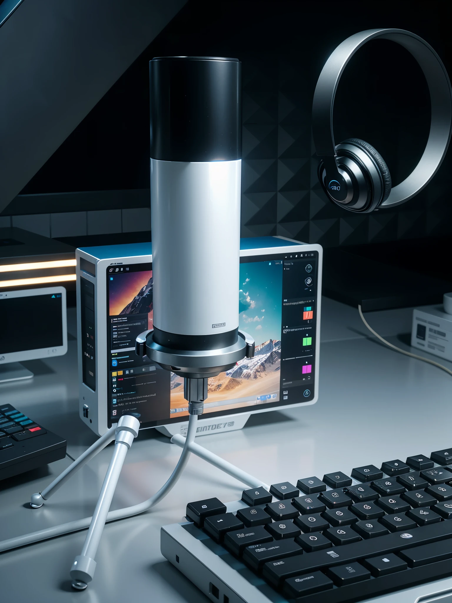 White desktop,Highlight desktop,light environment,4k,HD,keyshot rendering effect