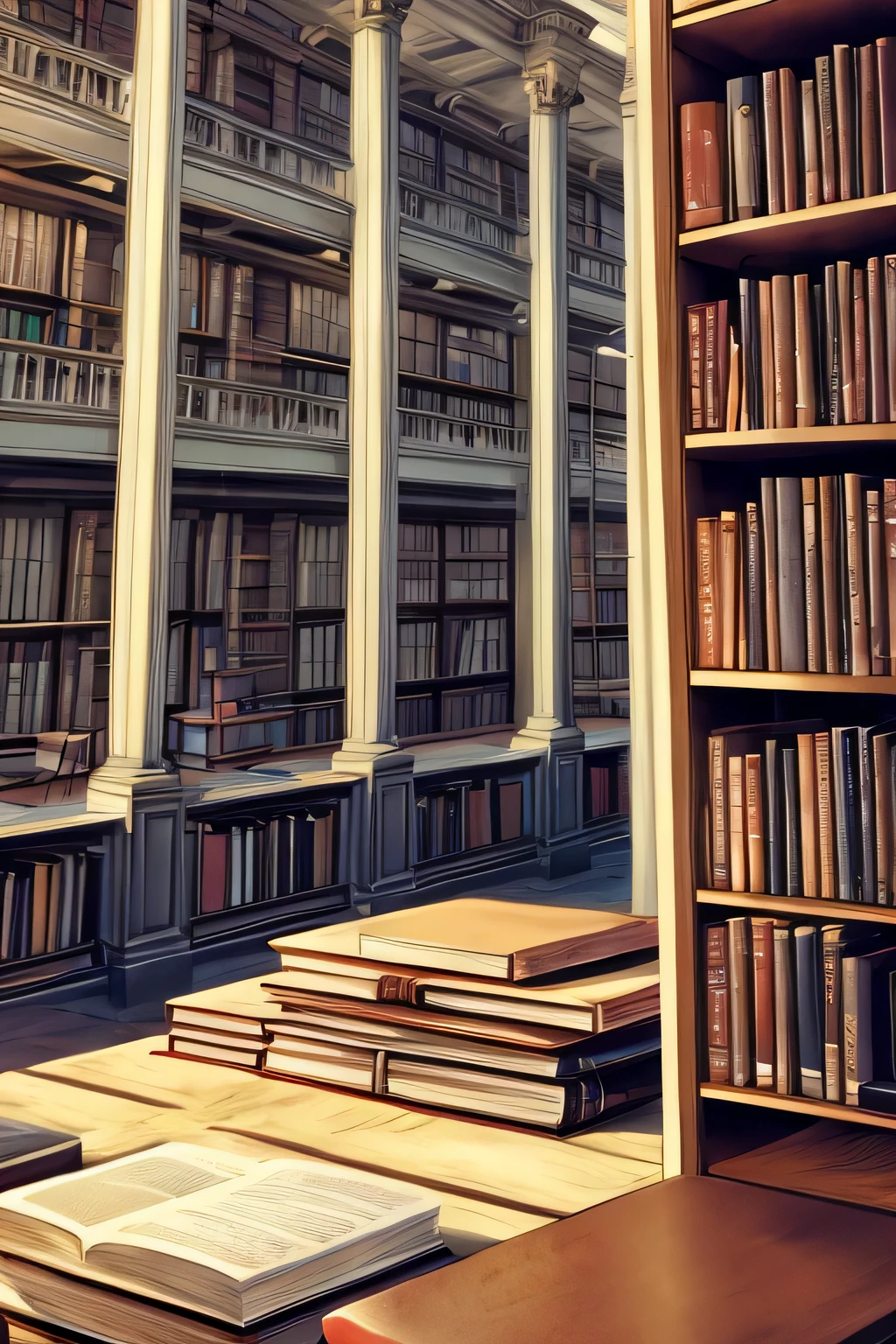 library, books, pile of books