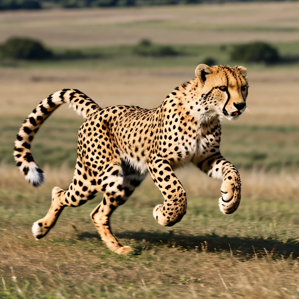a cheetah, Leopard running in the grassland,8k,ultra high definition