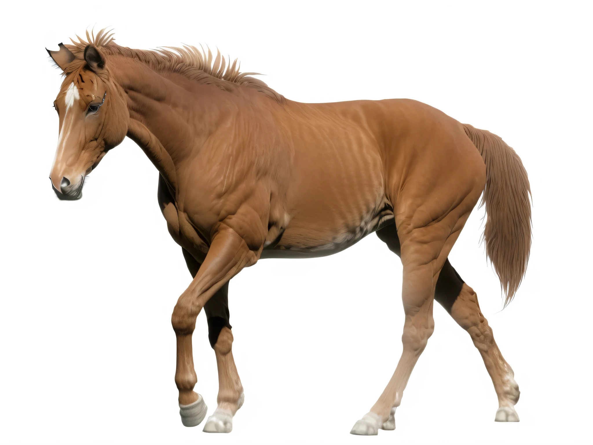 horses行走在白色背景, horses, full body shot hyperdetailed, 解剖学上正确的horses, Depicted as 3D rendering, hyper real highly detailed, frontal pose, 8K hyper-realistic animals，hyper real highly detailed, , full body shot hyperdetailed,tiger，High quality 3D realistic, extremely high quality scan，4K，8k，ultra high definition