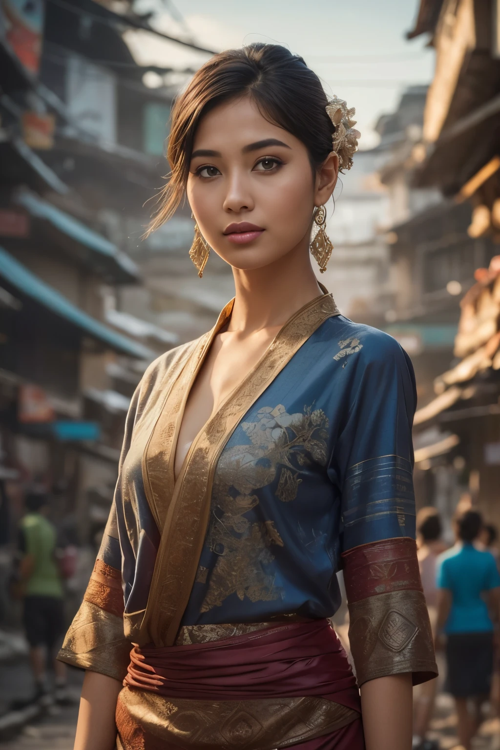 RAW, Best quality, high resolution, masterpiece: 1.3), beautiful Indonesia woman in hijab (iu:0.8),Best quality, high resolution, Masterpiece: 1.3, Beautiful hijabi malay girl, Masterpiece, Soft smile, Realistic, 1girl, charming eyes, glowing eyes, cut top, dress, parted lips, blush, night, sun, sun, big breasted girl, fashion outfit, sexy feminine, turtleneck dress, professional wear waterfall, bright sunshine, hiking clothes, pullover, long pants, highres,4k,HDR,1girl, photorealistic, realistic,sweat skin, wet clothes, wet body, big breast, ((full body))soaked, dripping, smiling at viewer, closeup