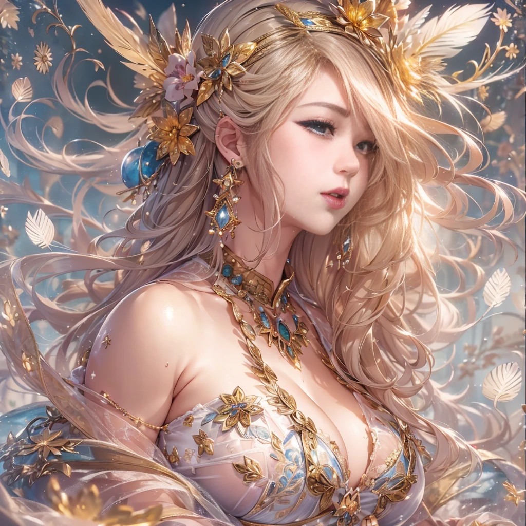 beautiful美しさ, 3D two-dimensional, rich, blonde, skirt, stockings, high heels, poison、star、star、(Highly detailed CG Unity 8K wallpaper),(masterpiece), (最high quality), (Super detailed), (best illustrations),(best shadow), (sharp eyeliner, eye shadow, fine eye:1.1), (超High resolution,realistic,最high quality,realistic),(8K,RAW photo,最high quality,マstarプル),mature woman、sensual curves、huge breasts、thighs、bubble、お尻のmasterpiece, 最high quality, Super detailed, full body shot, mature woman, beautiful mature woman, nightgown and underwear, enchanting smile, thick lips, Chubby lips, blush, looking at the viewer, provocative expression, beautiful髪型, cleavage, Plump、curvy hips、attractive face、sexy lingerie、an inviting gaze、Expression of emotions、Lewd underwear、(((erotic see-through lingerie set)))、Standing position、gorgeous accessories 、big breastsの女性, bare shoulders, golden hair, colored feather, metal ornaments, colored flowers, particle, light, (masterpiece, 最high quality, 最high quality, official art, beautiful and aesthetic:1.2), (1 girl:1.3), very detailed,(fractal art:1.1),(colorful:1.1)、(flowers:1.3),most detailed,(zentangle:1.2), (dynamic pose), (abstract background:1.3), (shiny skin), (lots of colors :1.4), ,(earrings:1.4), (feather:1.4),masterpiece, 最high quality, Super detailed, 30~40 years, full body shot, beautiful 、various hairstyles,gold headband,plump breasts,beautiful butt,greek clothing,Tulle covers the breasts,perfectly proportioned, detailed clothing details,marble,god statue,cinematic lighting, film grain, Fuji color, 8K, masterpiece, Super detailed, high detail, high quality, High resolution,(((NSFW:1.2)))、exposed chest、Openwork decoration,(((see through dress)))、(((anatomically correct body))) , 最high quality, Super detailed, (((Lewd underwear)))、raise your butt, from below, (((R-18)))、Hakari、thighs, big breasts, Are standing, cowboy shot, blush, (((1 girl))), (masterpiece:1.3), (High resolution), (8K), (very detailed), perfect face, Nice eye and face, (((最high quality))), (Super detailed), detailed face and eye, (alone), High resolution、beautifuleye,(((sexy pose)))、(((整ったbig breasts)))、((beautiful eye))、luxury、(((超High resolution)))、(((detailed description)))、(((Chubby body type)))、(((Body parts that match the anatomy)))、beautiful長いまつ毛、balanced figure、2book arm、2 feet、Just the right size for your legs and arms、Fishnet tights、glamorous、(((Clear white and black eye)))、lipstick、Sparkling、Undistorted face, eye, and body、jewelry、gem