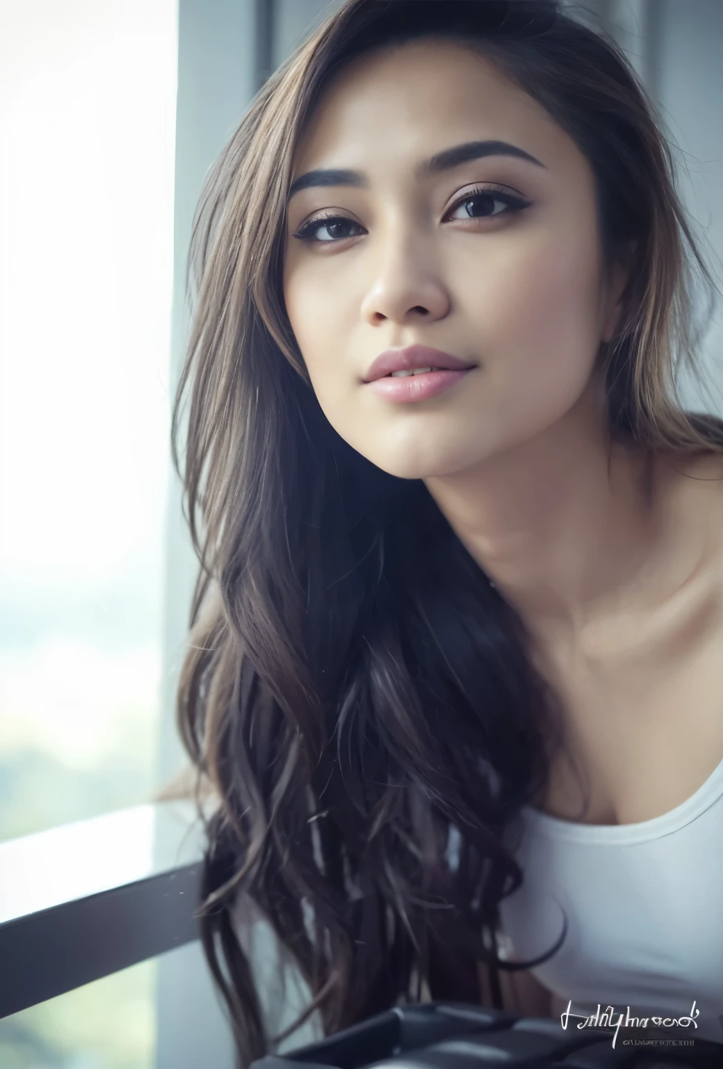 RAW, Best quality, high resolution, masterpiece: 1.3), beautiful Malay woman in hijab (iu:0.8),Best quality, high resolution, Masterpiece: 1.3, Beautiful hijabi malay girl, Masterpiece, Soft smile, Realistic, 1girl, charming eyes, glowing eyes, cut top, dress, parted lips, blush, night, sun, sun, big breasted girl, fashion outfit, sexy feminine, turtleneck dress, professional wear waterfall, bright sunshine, hiking clothes, pullover, long pants, highres,4k,HDR,1girl, photorealistic, realistic,sweat skin, wet clothes, wet body, big breast, ((full body))soaked, dripping, smiling at viewer, closeup