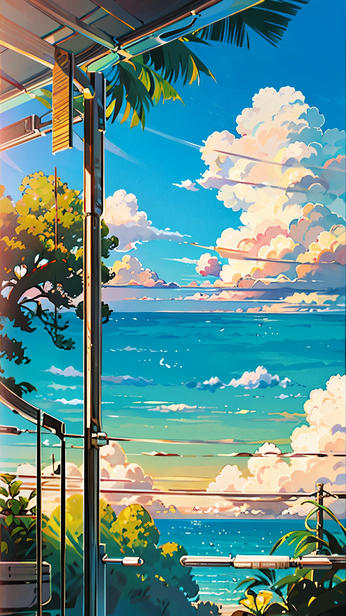 The healing cute style of natural scenery, thin-rimmed metal-framed glasses, the warm and bright sunny atmosphere in the background, and the beautiful scene of leisure.
