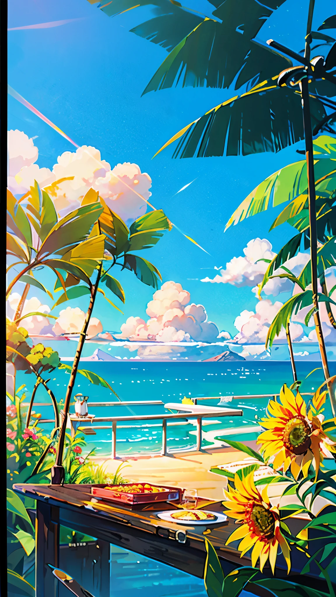 The healing cute style of natural scenery, thin-rimmed metal-framed glasses, the warm and bright sunny atmosphere in the background, and the beautiful scene of leisure.