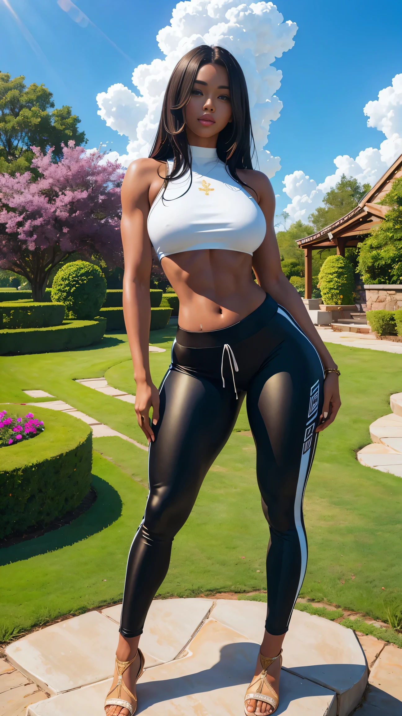 (m1n1jello:0.6), crop top, sweatpants, muscular, wide hips, large breasts, thick thighs, standing, looking at viewer, sitting, in garden, slim, slender, looking at viewer, (masterpiece), (best quality:1.2), absurdres, intricate details, (highly detailed skin:1.2),, photorealistic, beautiful women, best quality, (masterpiece:1.3), closed mouth, looking at viewer,(highly detailed face:1.3), perfect face, full lips, full body view,
Base Negative 2.0,,jewelry