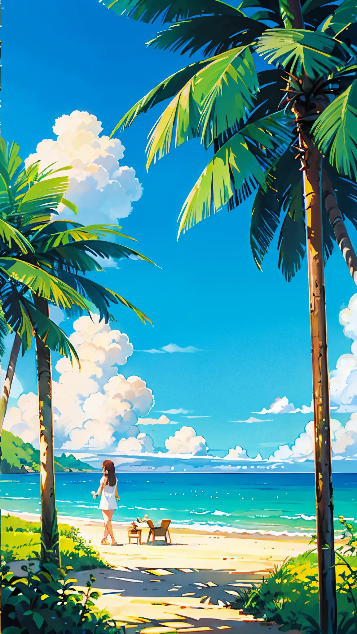 The healing cute style of natural scenery, thin-rimmed metal-framed glasses, the warm and bright sunny atmosphere in the background, and the beautiful scene of leisure.