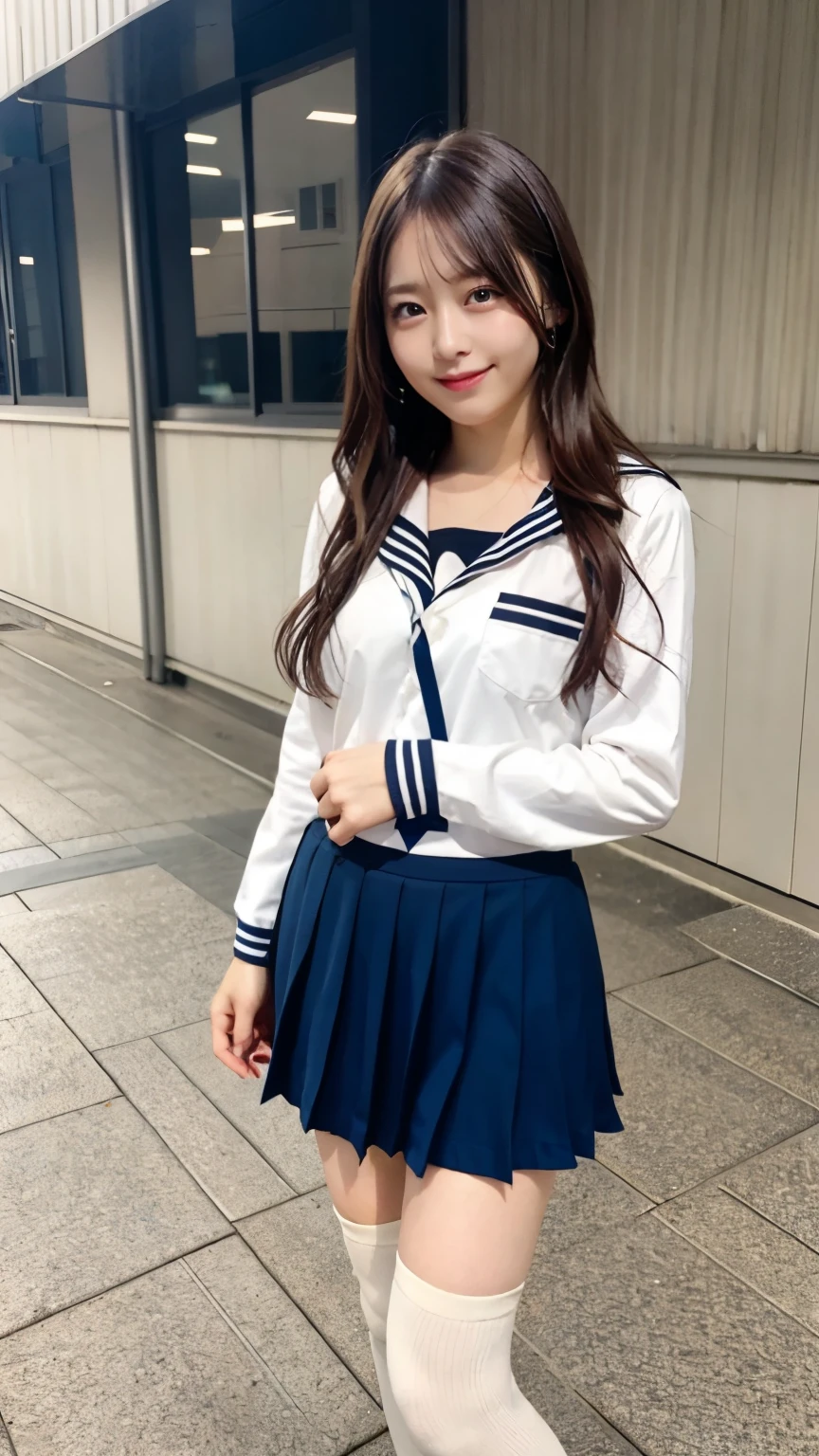 landscape,4k,ultra-detailed, best quality, super fine, extremely fine and beautiful,full body,wide view,from front,very cute,beautiful detailed eyes,1 girl,happy:1.4,medium breasts,
break,
brown hair,medium hair,wavy hair,dark blue eyes,winter,
break,
skating rink,enjoying skating,wearing long sleeve school uniform,miniskirt,stylish pose,wearing thigh-high socks,zettai ryouiki,strong wind,speed,