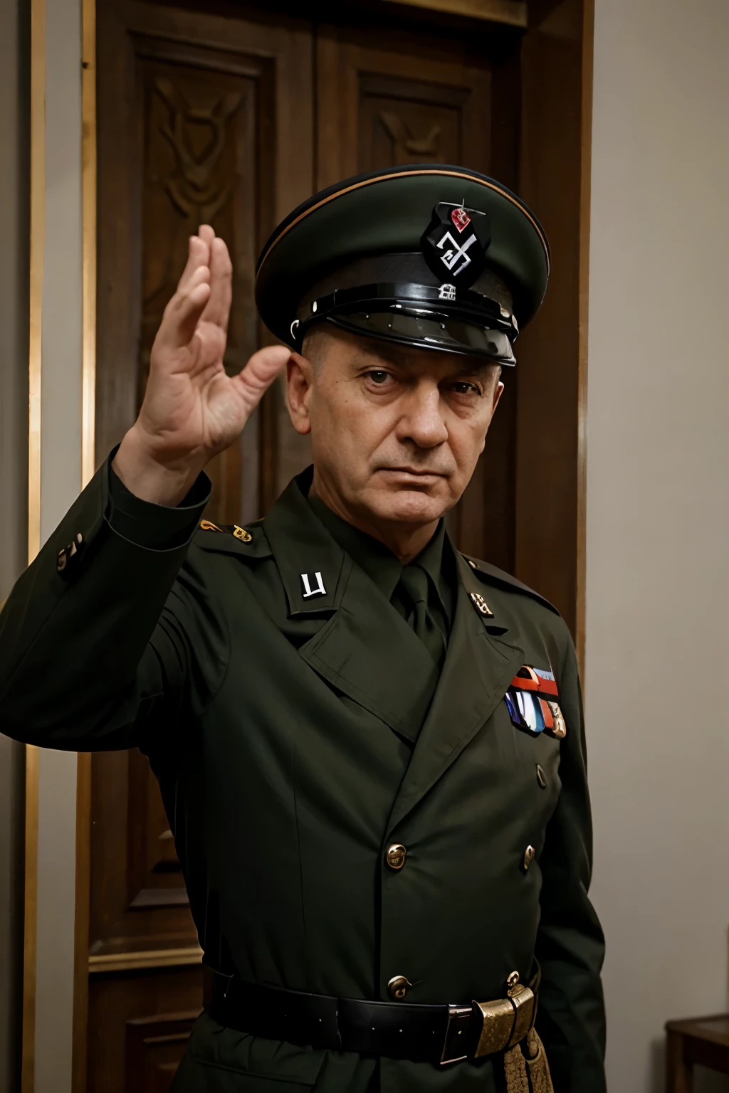 WWII Nazi general giving Nazi salute, em lisboa