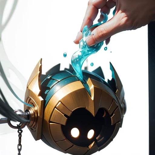 Lock Of Medusa Hair - When this lock is shown to a monster, it will have to make a save against paralysis. Has no effect on PC’s. One use., MagicItem_v1, (colored splash white background)