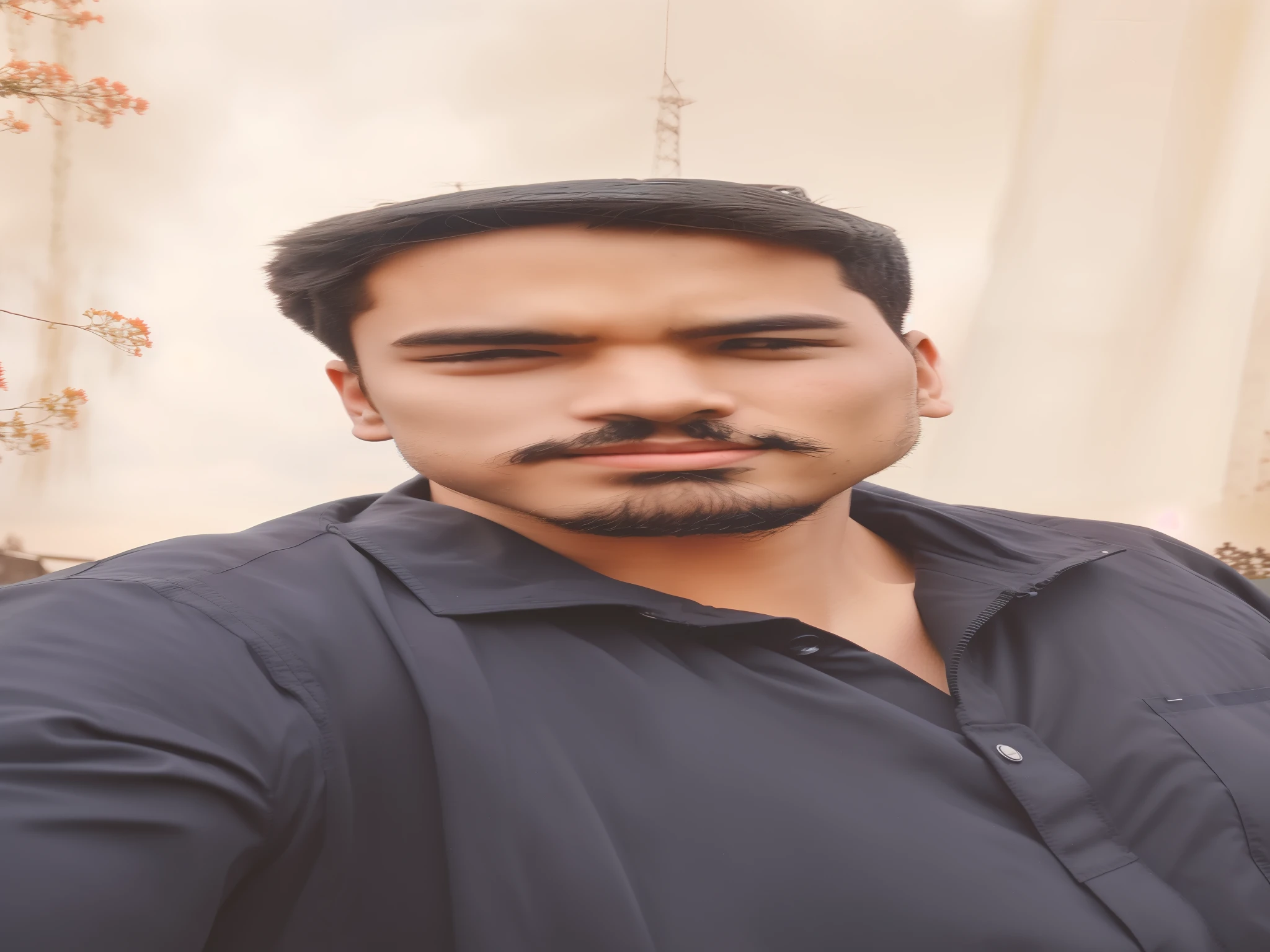 A young man alone outdoors with the sky in the background.