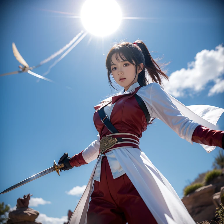Break through the sky，Female characters，Yunyun，posing with swords