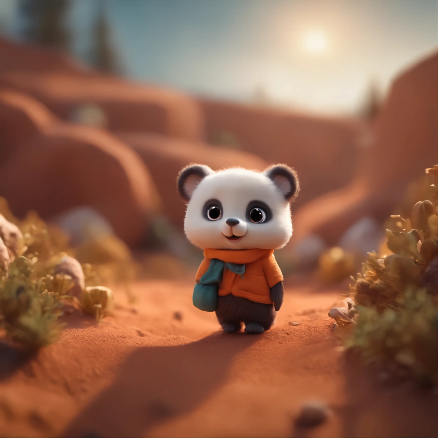 Minitary，Super Cute Clay World, Cute clay freeze frame animation, Tilt-Shift，excellent lighting，Volume Larscape，brush rendering，3D，super
detail、There is one boy who is about 5 .