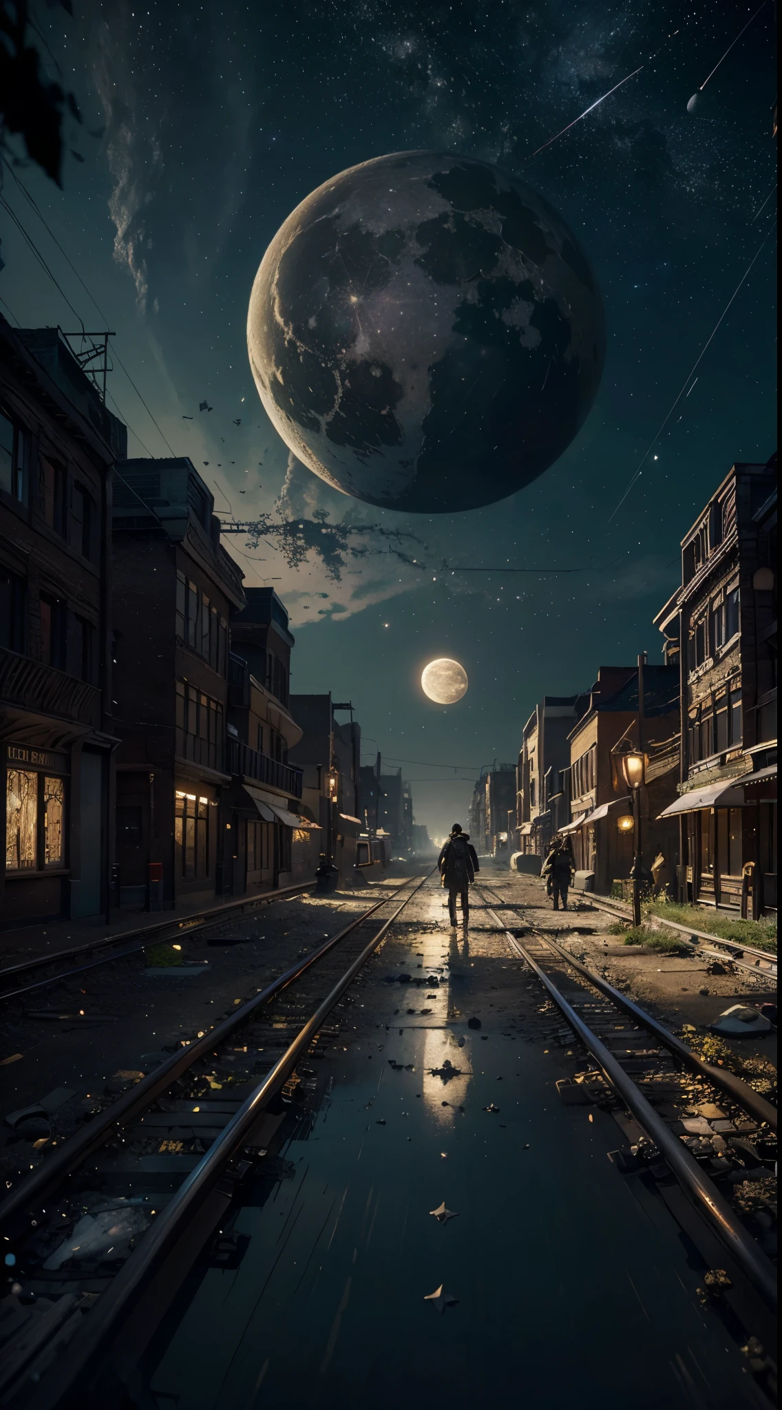 Prompt: (masterpiece), best quality, hyper detailed, detailed lights, derailed colors, extremely detailed,
Morning but sky full of stars, two moon, land in the other planets, life in another world, fantasy, ambient. Game concept.