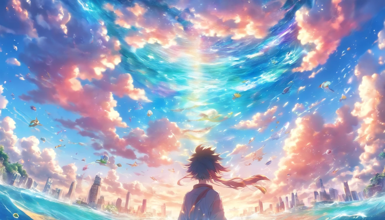 A dream world between reality and imagination,the sky is the sea,biology,whole body,Movmov,cute