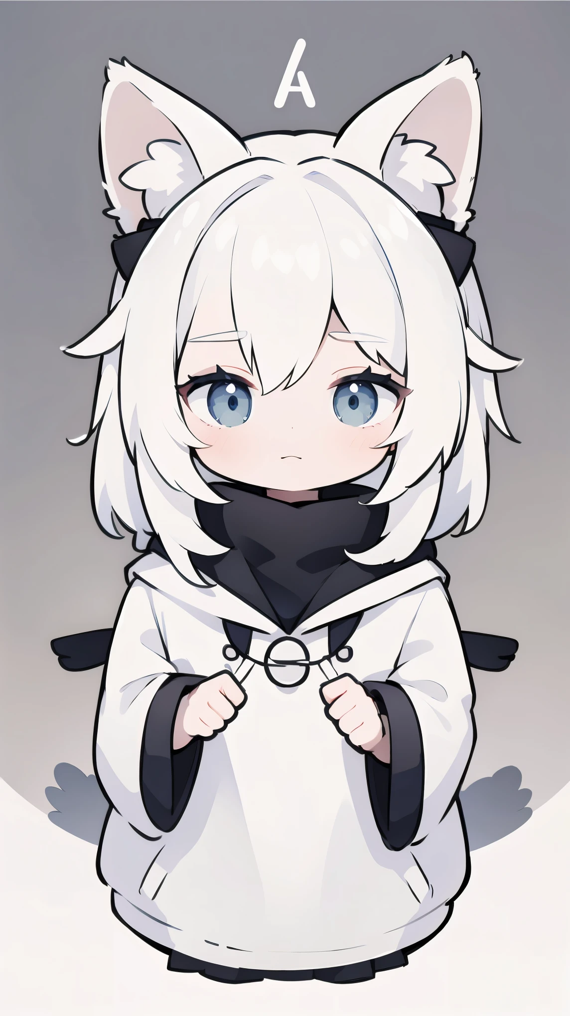 A with white hair and furry ears