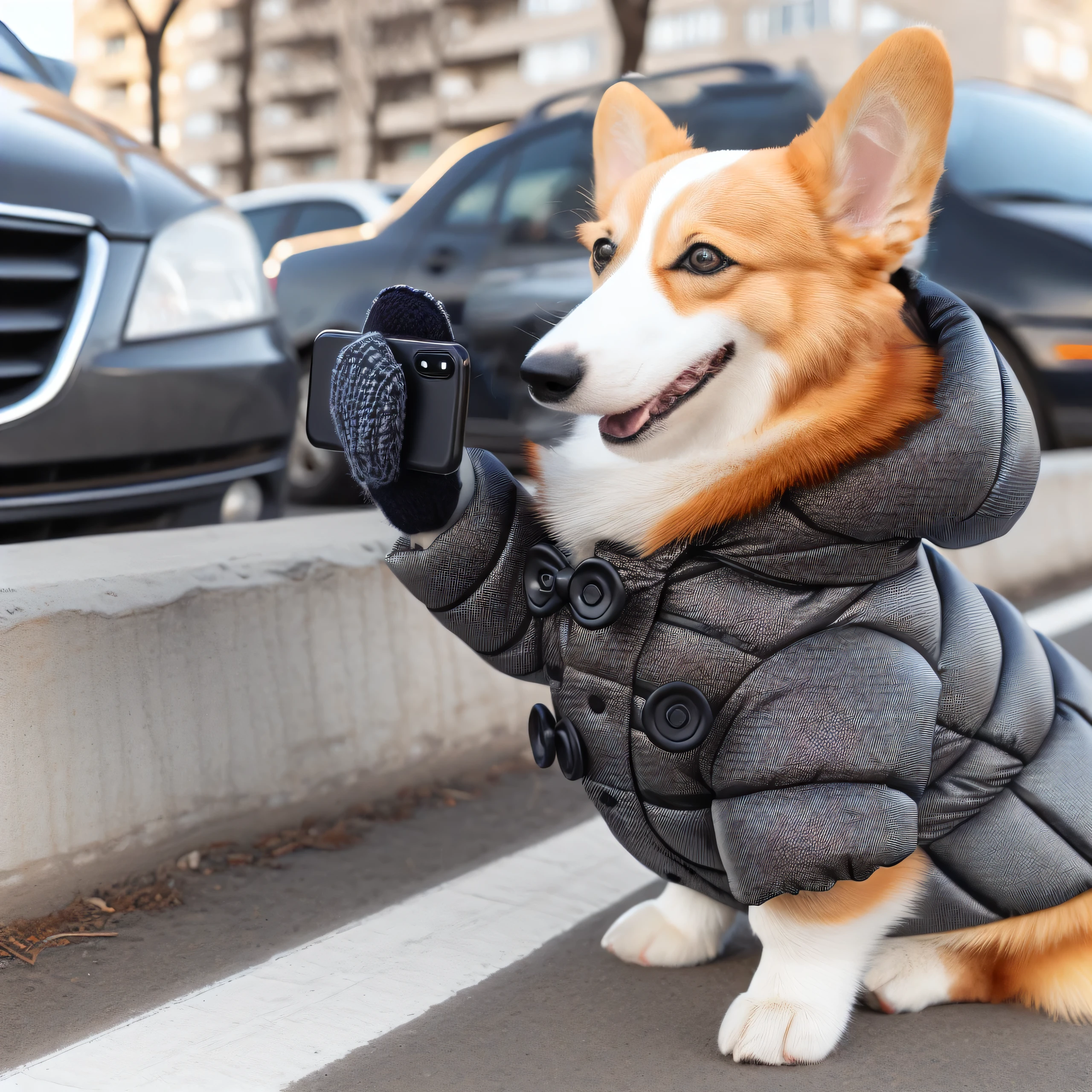 Corgi dog head