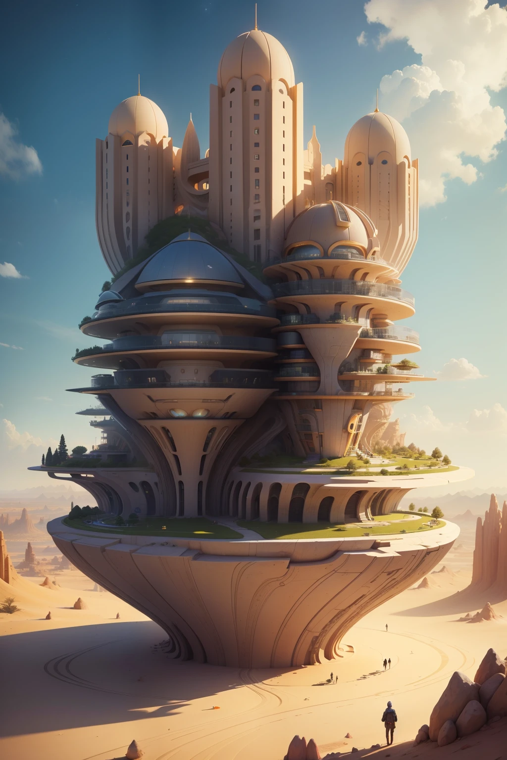 1. Behold the splendor of a futuristic masterpiece, a luxurious residential complex designed like beehive pods. Perched atop a hill, it offers an awe-inspiring view of a clay monument standing proudly in the midst of a desert. This architectural marvel, rendered in chibi style with intricate details, is the brainchild of visionary architects.
2. Unravel the mysteries of the universe with an interactive learning experience, delving into the realms of Math, Chemistry, and Physics. Discover the stunning formulas, natural reactions, and laws of nature that shape our world. Set against the backdrop of a futuristic