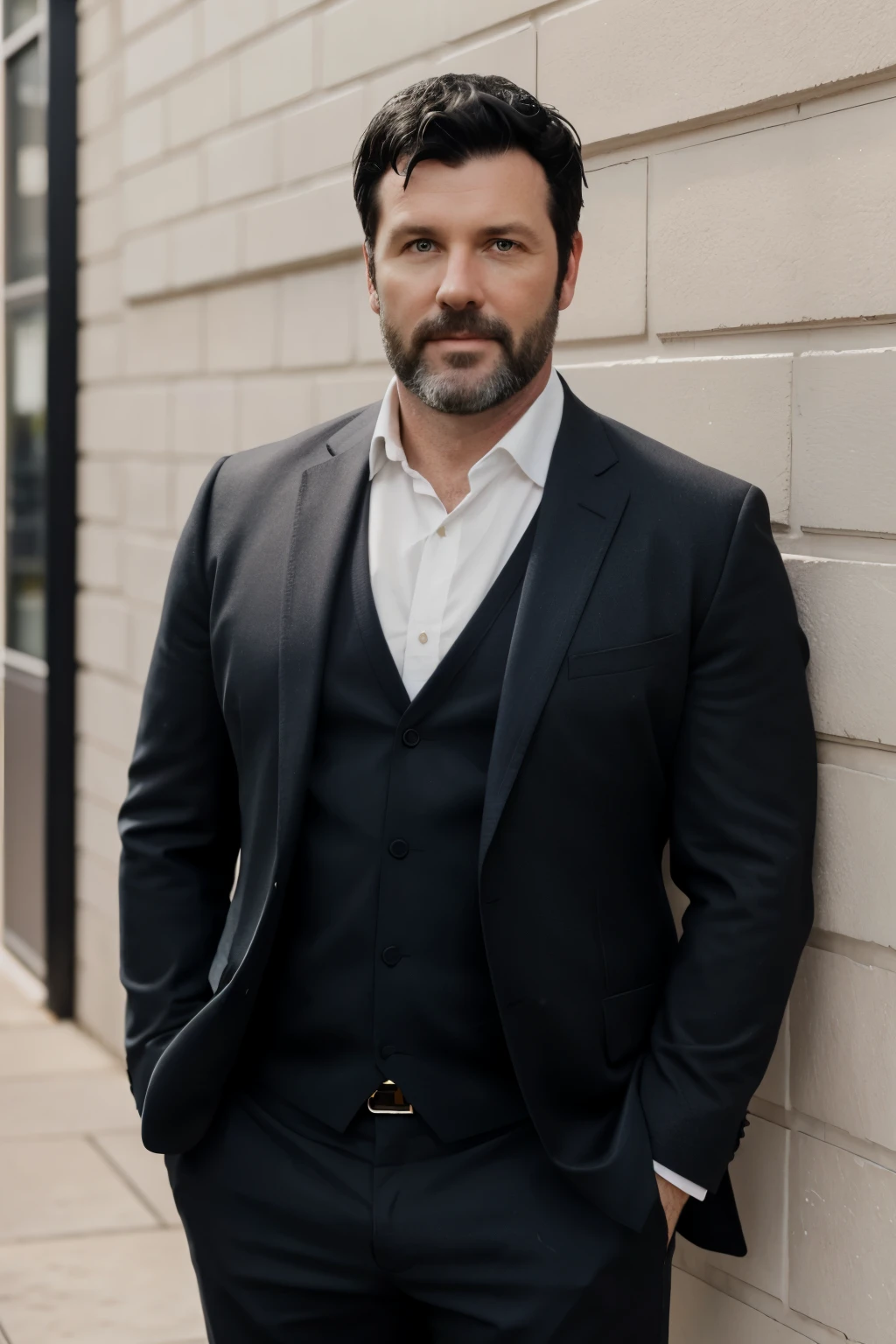 Simon Kelly, 40 years old, man, full growth, black hair, short hair, FULL BODY