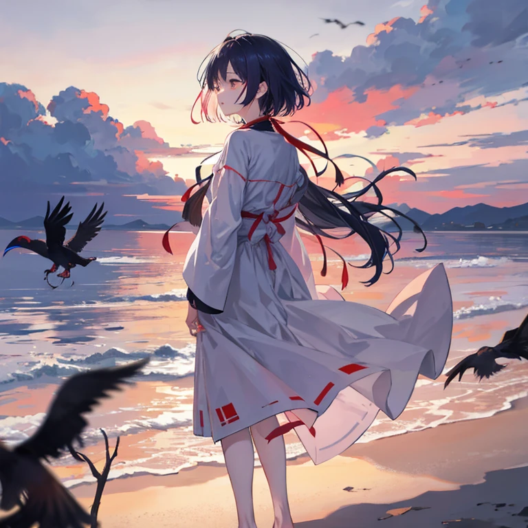 Akane in the crow's song This loneliness now turns into a sound At the sunset in my face Akane in the crow's song This loneliness also now turns into a sound At the sunset in my face I stand on my tiptoes、clouds burn、Goodbye slips from my lips