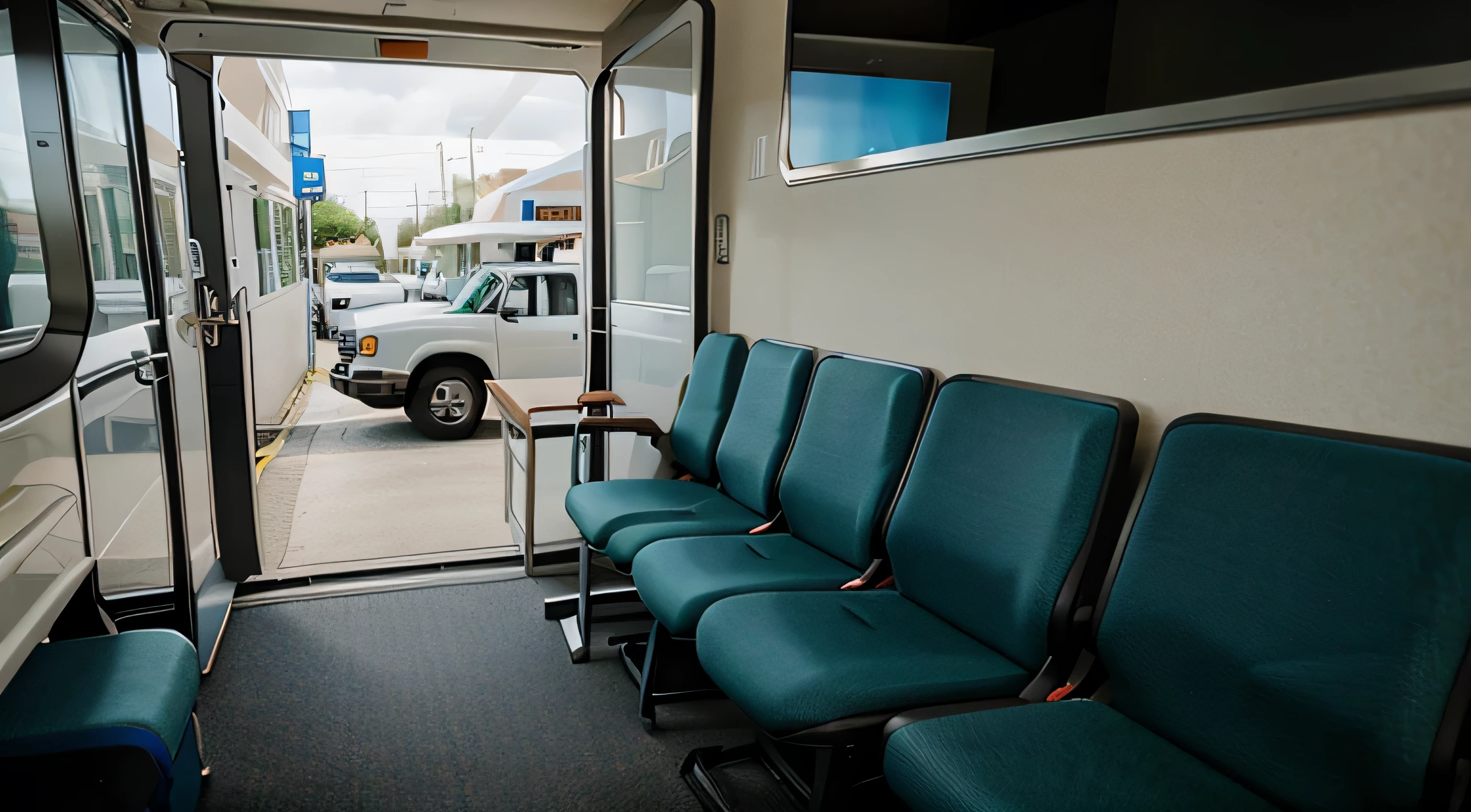 Travel office waiting room out door, travel car