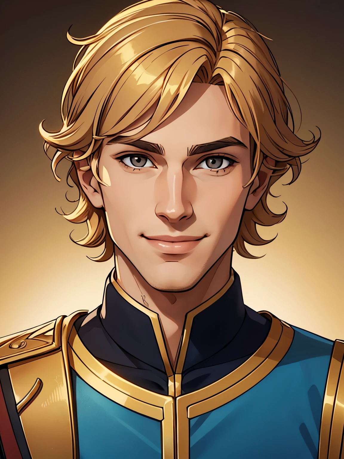 Nikolai has golden hair, shaved on one side and styled on the other, light brown eyes and slightly crooked nose, he has a beautiful face, "outlined by the features of a fairy-tale prince". He is described as extremely charming, handsome and smiling