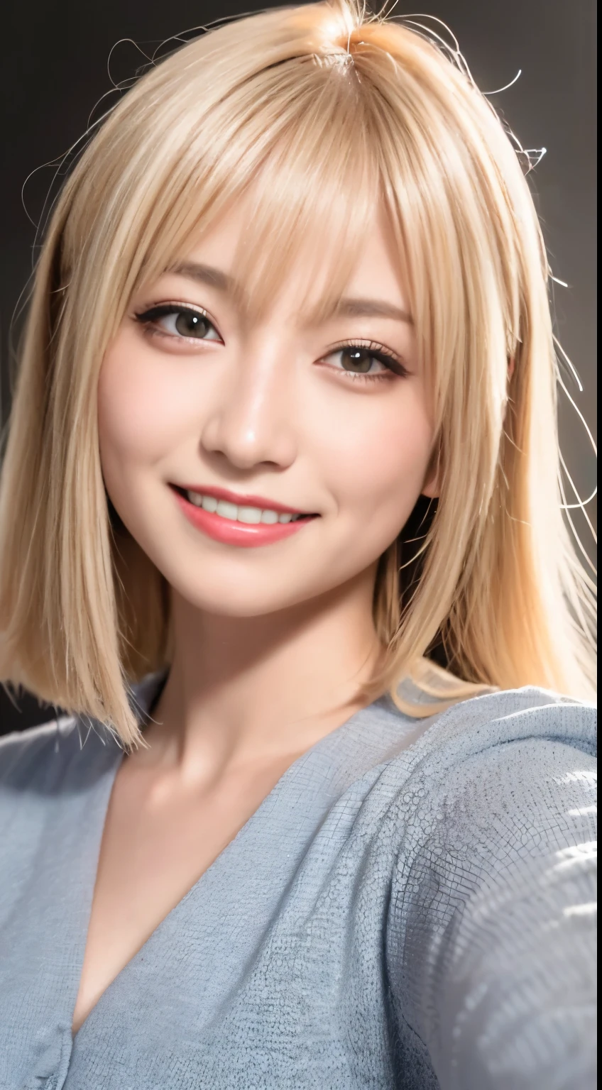 (UHD, retina, masterpiece, accurate, anatomically correct, textured skin, super detail, high details, high quality, best quality, high res, 1080P, HD, 4K, 8k, 16k), (beautiful detailed eyes, beautiful detailed lips, extremely detailed eyes and face), soft lighting, physically-based rendering, vivid colors, (large breasts, glamorous body), (cloth clothes, waist, thighs, angel wings, halo), (portrait, blonde hair, shiny hair, shiny skin, blush), (bokeh), eye reflection, (smile and laugh:1.5),