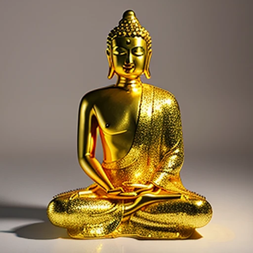 Shining realistic gold Buddha statue