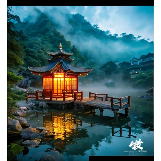 Real Rendering,The store is brightly lit,Outdoor during the day,Don't look at the night view,best quality,very detailed,master piece,super detailed,very detailedCGユニティ8kワル,master piece,best quality者,Chinese martial arts style,睡lotusがあります,There are lanterns,there is a boat in the water,lake surface,lotus,beautiful,(( (Chinese martial arts style))), The sky is vast, Even on the mountain cliffs, ink wash style, Lun Guoguang, atmospheric atmosphere, Depth of bounds written, The fog rises, bamboo, loose, Octagonal stone pavilion, Flying waterfall,