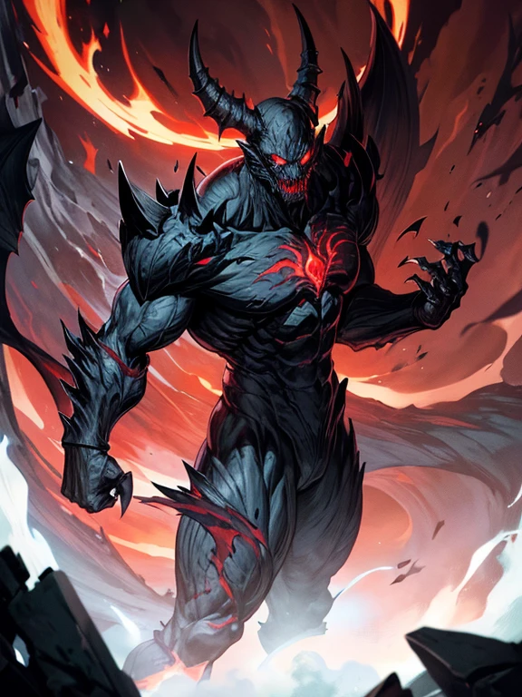 Imagine a fearsome creature, towering and humanoid in shape. Its colossal form exudes an aura of malevolence, instilling terror in all who lay eyes upon it. Its jet-black, impenetrable skin seems to absorb all light, as if a void has taken shape. Razor-sharp claws extend from its massive hands, capable of rending through steel and bone with ease. Glowing red eyes, filled with an unholy intelligence, pierce through the darkness, striking fear into the hearts of even the bravest souls. This indomitable monster, a harbinger of doom, possesses unmatched strength and power, a force that brings forth unparalleled devastation upon humanity."