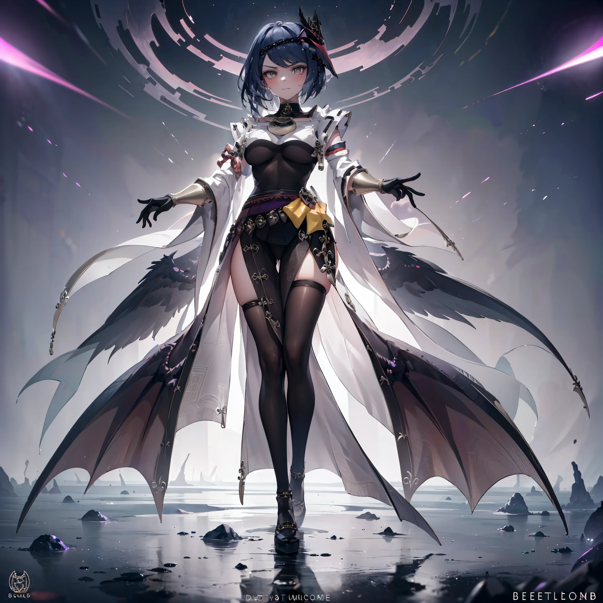 Kujou Sara |genshin impact, (Full body posing:1.5), (colorful:1.2), Dynamic angle, (extremely detailed CG unity 16k wallpaper:1.1), (Denoising strength: 1.45), (tmasterpiece:1.37), beautiful cute gothic dark magical girl in with witch style, wearing witch hat, her magic is dark and purple glowing colored, evil, smiling an evil cute smile, magical glowing aura, powerful, ultra power, glowing power, magical power, cute white face, purple and red glowing magic, (incredible details, cinematic ultra wide angle, dark background, depth of failed, hyper detailed, insane details, high resolution, incredible quality, dynamic shot, starrystarscloudcolorful, Ambilight, ultra-high quality, (ultra detailed original illustration), double exposure, fussion of fluid abstract art, glitch, (original illustration composition), (maximalism artstyle, geometric artstyle, junk art), ((1girl:1.4)), (highly detailed beautiful face and eyes), eastern dragon, floating full body, hyper realistic, cinematic lighting, soft lighting, god rays, sparkle, masterpiece