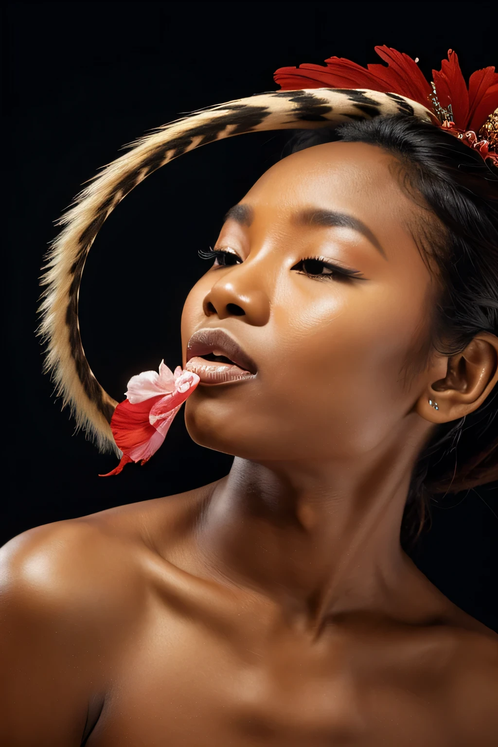 madagascar festival female dynamic pose blowing a great kiss by Tim Flach