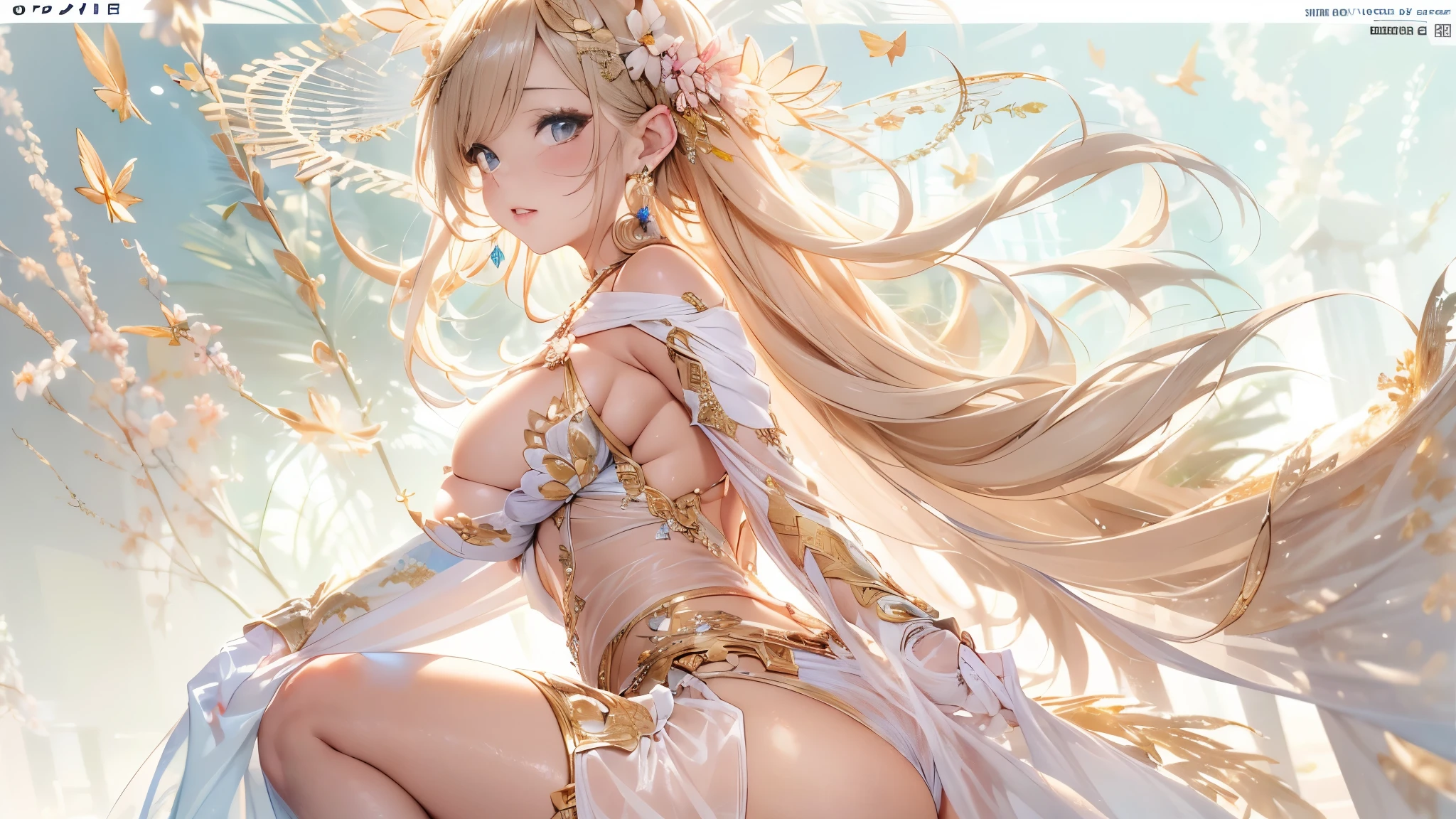 beautiful美しさ, 3D two-dimensional, rich, blonde, skirt, stockings, high heels, poison、star、star、(Highly detailed CG Unity 8K wallpaper),(masterpiece), (最high quality), (Super detailed), (best illustrations),(best shadow), (sharp eyeliner, eye shadow, fine eye:1.1), (超High resolution,realistic,最high quality,realistic),(8K,RAW photo,最high quality,マstarプル),mature woman、sensual curves、huge breasts、thighs、bubble、お尻のmasterpiece, 最high quality, Super detailed, full body shot, mature woman, beautiful mature woman, nightgown and underwear, enchanting smile, thick lips, Chubby lips, blush, looking at the viewer, provocative expression, beautiful髪型, cleavage, Plump、curvy hips、attractive face、sexy lingerie、an inviting gaze、Expression of emotions、Lewd underwear、(((erotic see-through lingerie set)))、Standing position、gorgeous accessories 、big breastsの女性, bare shoulders, golden hair, colored feather, metal ornaments, colored flowers, particle, light, (masterpiece, 最high quality, 最high quality, official art, beautiful and aesthetic:1.2), (1 girl:1.3), very detailed,(fractal art:1.1),(colorful:1.1)、(flowers:1.3),most detailed,(zentangle:1.2), (dynamic pose), (abstract background:1.3), (shiny skin), (lots of colors :1.4), ,(earrings:1.4), (feather:1.4),masterpiece, 最high quality, Super detailed, 30~40 years, full body shot, beautiful 、various hairstyles,gold headband,plump breasts,beautiful butt,greek clothing,Tulle covers the breasts,perfectly proportioned, detailed clothing details,marble,god statue,cinematic lighting, film grain, 8K, masterpiece, Super detailed, high detail, high quality, High resolution,(((NSFW:1.2)))、exposed chest、Openwork decoration,(((see through dress)))、(((解剖学的に正しいbody))) , 最high quality, Super detailed, (((Lewd underwear)))、raise your butt, from below, (((R-18)))、Hakari、thighs, big breasts, Are standing, cowboy shot, blush, (((1 girl))), (masterpiece:1.3), (High resolution), (8K), (very detailed), perfect face, Nice eye and face, (((最high quality))), (Super detailed), detailed face and eye, (alone), High resolution、beautifuleye,(((sexy pose)))、(((整ったbig breasts)))、((beautiful eye))、luxury、(((超High resolution)))、(((detailed description)))、(((ぽっちゃりbody型)))、(((解剖学的構造に一致したbodyの部位)))、beautiful長いまつ毛、バランスのとれたbody型、2Book Arm、2 legs、Just the right size for your legs and arms、Fishnet tights、glamorous、(((Clear white and black eye)))、lipstick、Sparkling、(Undistorted face, eye, body)、jewelry、gem、(長くカールしたbeautifulまつ毛)、(((バランス良いbeautiful胸)))、(Transparent, exquisite skin:1.2)、(((16:Composition suitable for 9 angle of view)))