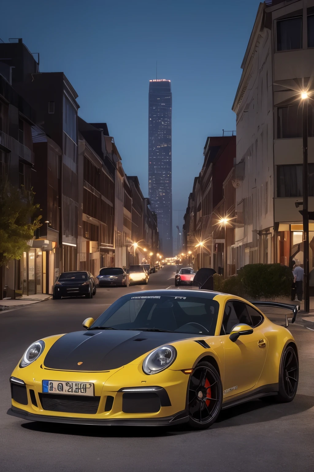((Top Quality, 8k, Masterpiece: 1.4)), 1 Man, Intense: 1.5, Sleek: 1.2, Powerful: 1.6, Icy: 1.7, Dramatic: 1.8, Black Porsche 911 GT3 RS: 1.9, Driving: 1.10, Through City: 1.11, At Night: 1.12, Cityscape: 1.13, Ultra Detailed: 1.14, Porsche: 1.15, RS: 1.16, GT3: