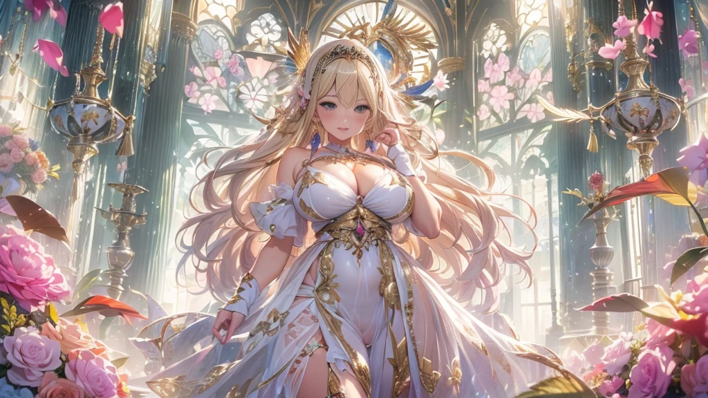 beautiful美しさ, 3D two-dimensional, rich, blonde, skirt, stockings, high heels, poison、star、star、(Highly detailed CG Unity 8K wallpaper),(masterpiece), (最high quality), (Super detailed), (best illustrations),(best shadow), (sharp eyeliner, eye shadow, fine eye:1.1), (超High resolution,realistic,最high quality,realistic),(8K,RAW photo,最high quality,マstarプル),mature woman、sensual curves、huge breasts、thighs、bubble、お尻のmasterpiece, 最high quality, Super detailed, full body shot, mature woman, beautiful mature woman, nightgown and underwear, enchanting smile, thick lips, Chubby lips, blush, looking at the viewer, provocative expression, beautiful髪型, cleavage, Plump、curvy hips、attractive face、sexy lingerie、an inviting gaze、Expression of emotions、Lewd underwear、(((erotic see-through lingerie set)))、Standing position、gorgeous accessories 、big breastsの女性, bare shoulders, golden hair, colored feather, metal ornaments, colored flowers, particle, light, (masterpiece, 最high quality, 最high quality, official art, beautiful and aesthetic:1.2), (1 girl:1.3), very detailed,(fractal art:1.1),(colorful:1.1)、(flowers:1.3),most detailed,(zentangle:1.2), (dynamic pose), (abstract background:1.3), (shiny skin), (lots of colors :1.4), ,(earrings:1.4), (feather:1.4),masterpiece, 最high quality, Super detailed, 30~40 years, full body shot, beautiful 、various hairstyles,gold headband,plump breasts,beautiful butt,greek clothing,Tulle covers the breasts,perfectly proportioned, detailed clothing details,marble,god statue,cinematic lighting, film grain, 8K, masterpiece, Super detailed, high detail, high quality, High resolution,(((NSFW:1.2)))、exposed chest、Openwork decoration,(((see through dress)))、(((解剖学的に正しいbody))) , 最high quality, Super detailed, (((Lewd underwear)))、raise your butt, from below, (((R-18)))、Hakari、thighs, big breasts, Are standing, cowboy shot, blush, (((1 girl))), (masterpiece:1.3), (High resolution), (8K), (very detailed), perfect face, Nice eye and face, (((最high quality))), (Super detailed), detailed face and eye, (alone), High resolution、beautifuleye,(((sexy pose)))、(((整ったbig breasts)))、((beautiful eye))、luxury、(((超High resolution)))、(((detailed description)))、(((ぽっちゃりbody型)))、(((解剖学的構造に一致したbodyの部位)))、beautiful長いまつ毛、バランスのとれたbody型、2Book Arm、2 legs、Just the right size for your legs and arms、Fishnet tights、glamorous、(((Clear white and black eye)))、lipstick、Sparkling、(Undistorted face, eye, body)、jewelry、gem、(長くカールしたbeautifulまつ毛)、(((バランス良いbeautiful胸)))、(Transparent, exquisite skin:1.2)、(((16:Composition suitable for 9 angle of view)))