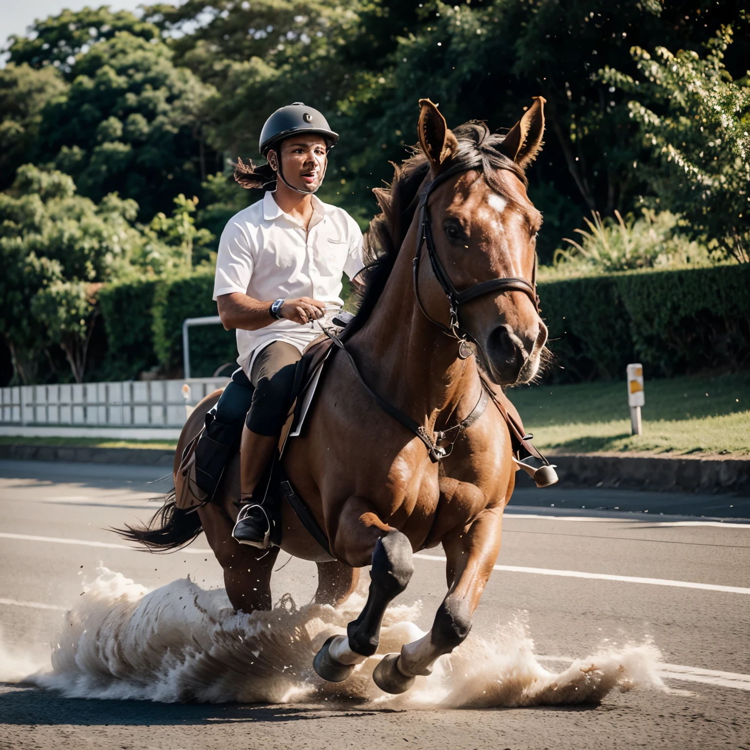 Cavalo branco correndo