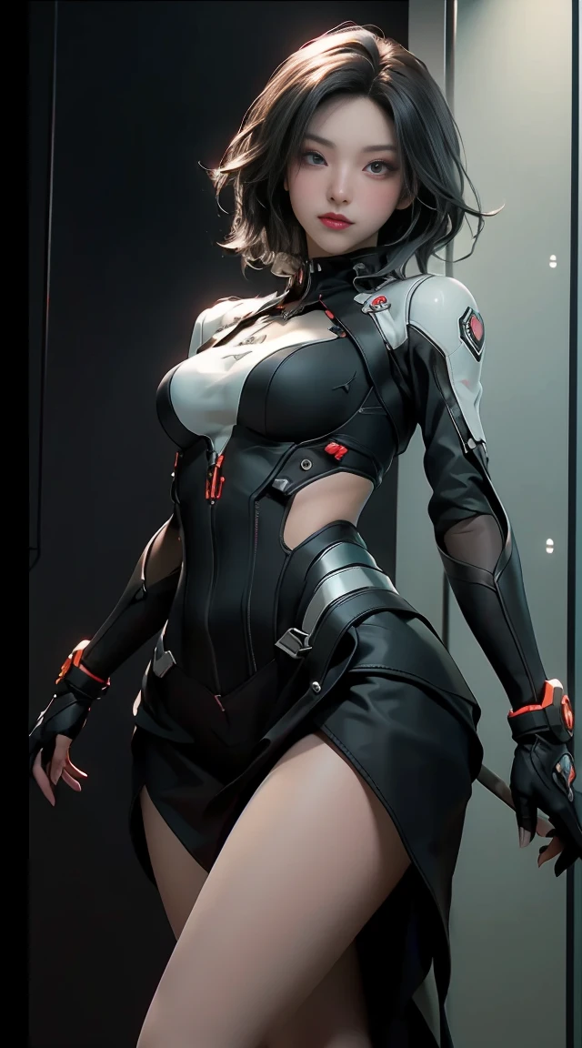 ((highest quality)), ((masterpiece)), (become familiar with:1.4), 3D, beautiful cyberpunk woman image,HDR (high dynamic range),ray tracing,NVIDIA RTX,super resolution,unreal 5,scattered below the surface,PBR texturing,Post-processing,anisotropic filtering,written boundary depth,maximum clarity and sharpness,multilayer texture,Albedo and specular maps,surface shading,Accurate simulation of light-matter interactions,perfect proportions,octane rendering,two-tone lighting,wide aperture,Low ISO,White balance,Rule of thirds,8,000 students,whole body,exposed,thighs,long legs,high heels,