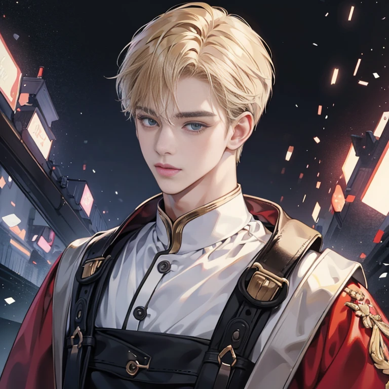 (In 8K、highest quality、masterpiece:1.2)、1 boy、Thin macho、beautiful eyes、good looking、upper body 