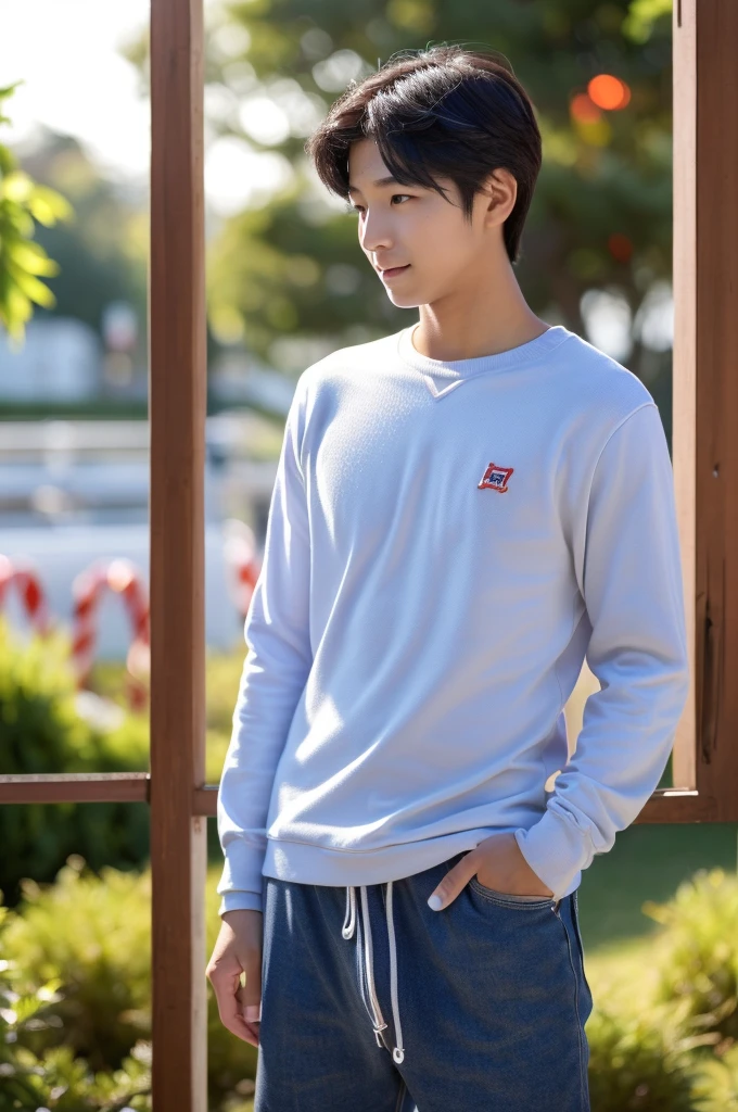 (Aesthetic、Artistic:1.2)、(Bright colors)、(Realistic、photorealistic:1.37)、(highest quality、4K、8K、High resolution、masterpiece:1.3)、(Warm colors)、(soft natural light)、((Handsome guy))、Japanese talent、actor style、I、(((Popular boys are cool)))、((male college student, 全日本male college studentミスターコンテスト入賞者のIは強制変身で男性器消滅してI have a female genitalia) )、((Iは今年のmale college studentミスターコンテスト入賞者))、sensual、slim muscular body、female estrus、Crotch feminization、 Rin々New、 unreasonable、 forcibly、Incomprehensible、the charm of youth、(The disappearance of male genitalia in popular boys、 I have a female genitalia、Impossibility of becoming a boyfriend、Unable to become husband、not a man anymore)、 I'm still thinking of being a boy、 I still want to remain a boy、 I want to go back to being a boy right away、isolated from her、男根が欲New表情、I can tell it's a female crotch.、uniqlo clothes、holiday、detailed