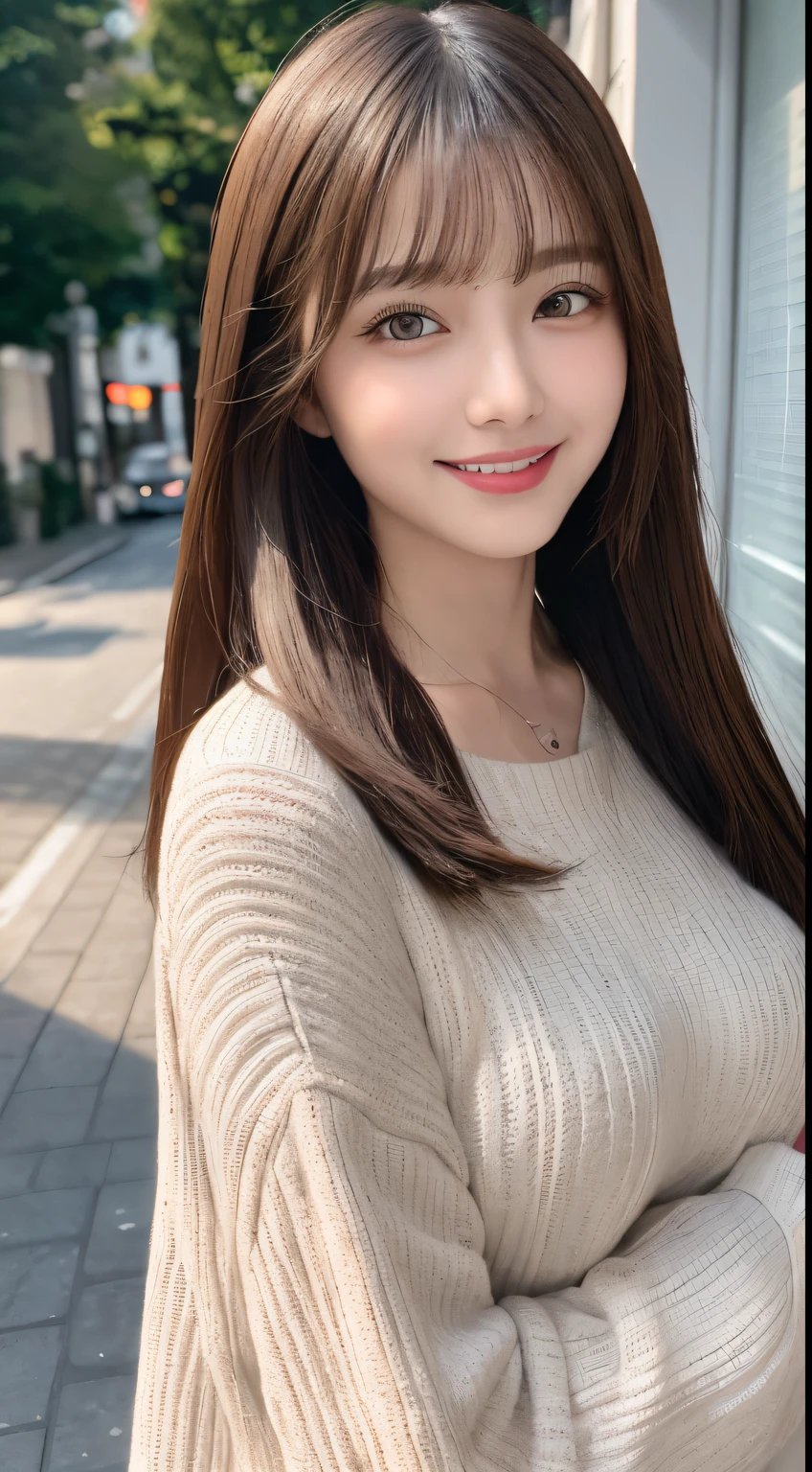 masutepiece, Best Quality, Illustration, Ultra-detailed, finely detail, hight resolution, 8K Wallpaper, Perfect dynamic composition, Beautiful detailed eyes, Casual winter clothes,Straight hair,Small breasts natural color lip, Bold sexy poses,Smile,Harajuku、20 years girl、Cute、Sexy shot looking at camera,Raw photo