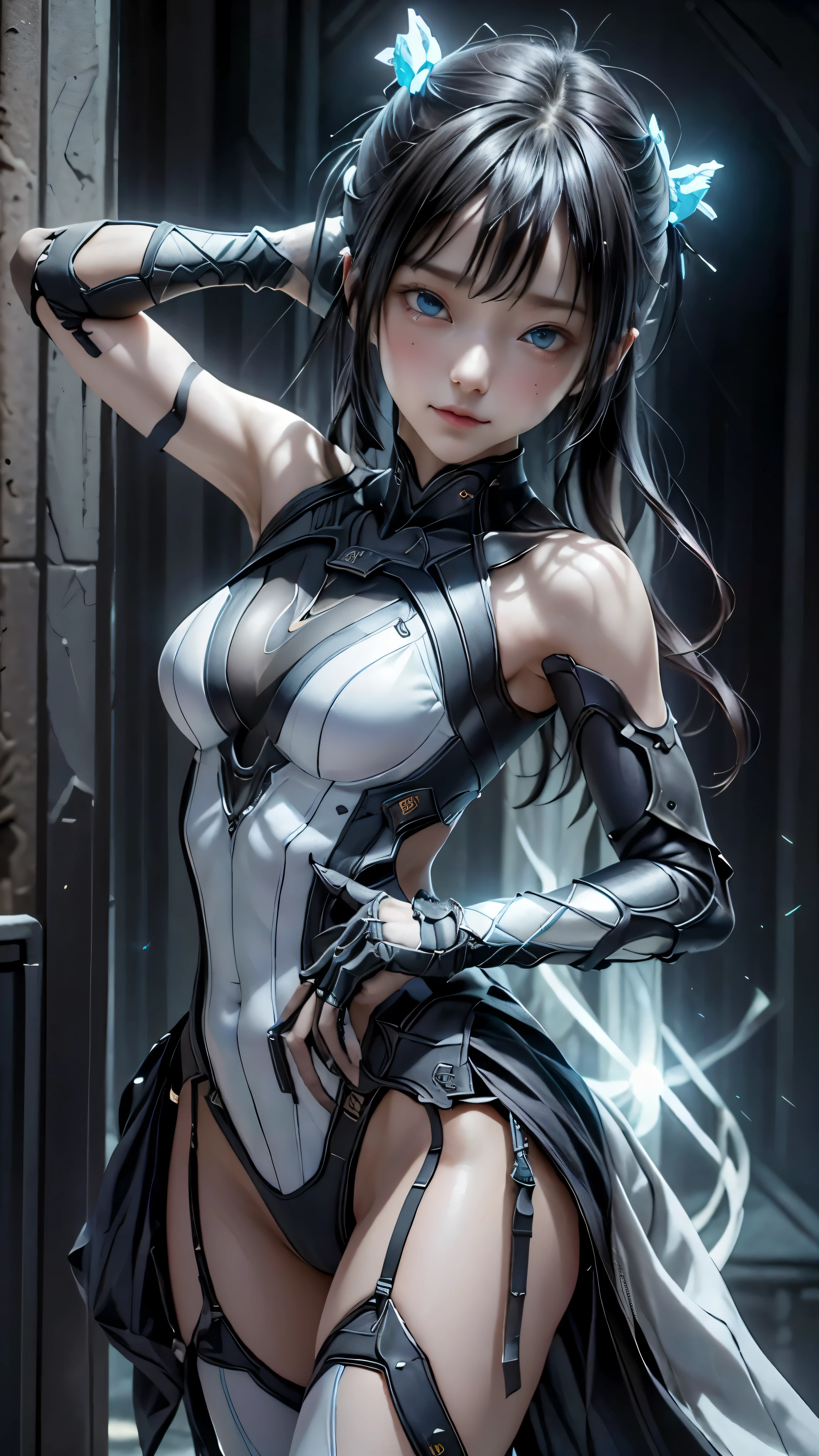 ((highest quality)), ((masterpiece)), (be familiar with:1.4), 。.。.。.3D, beautiful cyberpunk woman image,nffsw(high dynamic range),ray tracing,NVIDIA RTX,super resolution,unreal 5,scattered below the surface,PBR texturing,Post-processing,anisotropic filtering,written boundary depth,maximum clarity and sharpness,multilayer texture,Albedo and specular maps,surface shading,Accurate simulation of light-matter interactions,perfect proportions,octane rendering,two-tone lighting,wide aperture,Low ISO、White balance、Rule of thirds、8,000 students、((Holding a sword in your hand))(((white and blue clothes)))