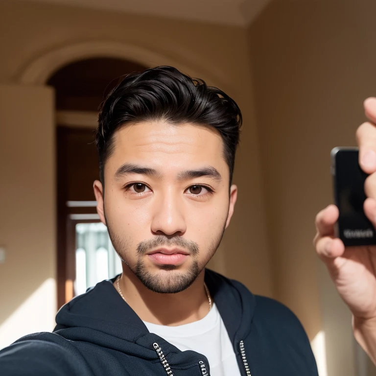 Alafid man wearing blue hoodie taking selfie, 28 years old, 29 years old, 27 years old, 38 years old, 32 years old, zeng fanzh, 3 , 40 year old man, 35 years old, 35 years old, (38 years old), xintong chen
