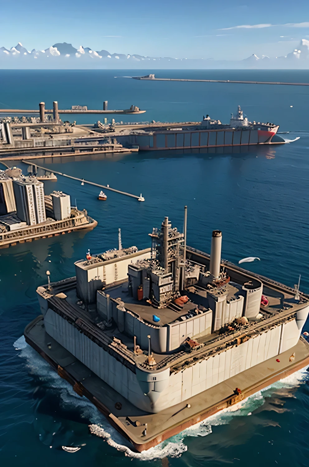 city build of oil platforms realistic