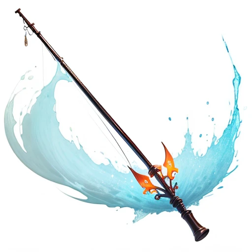 Fishing Pole, MagicItem_v1, (colored splash white background)