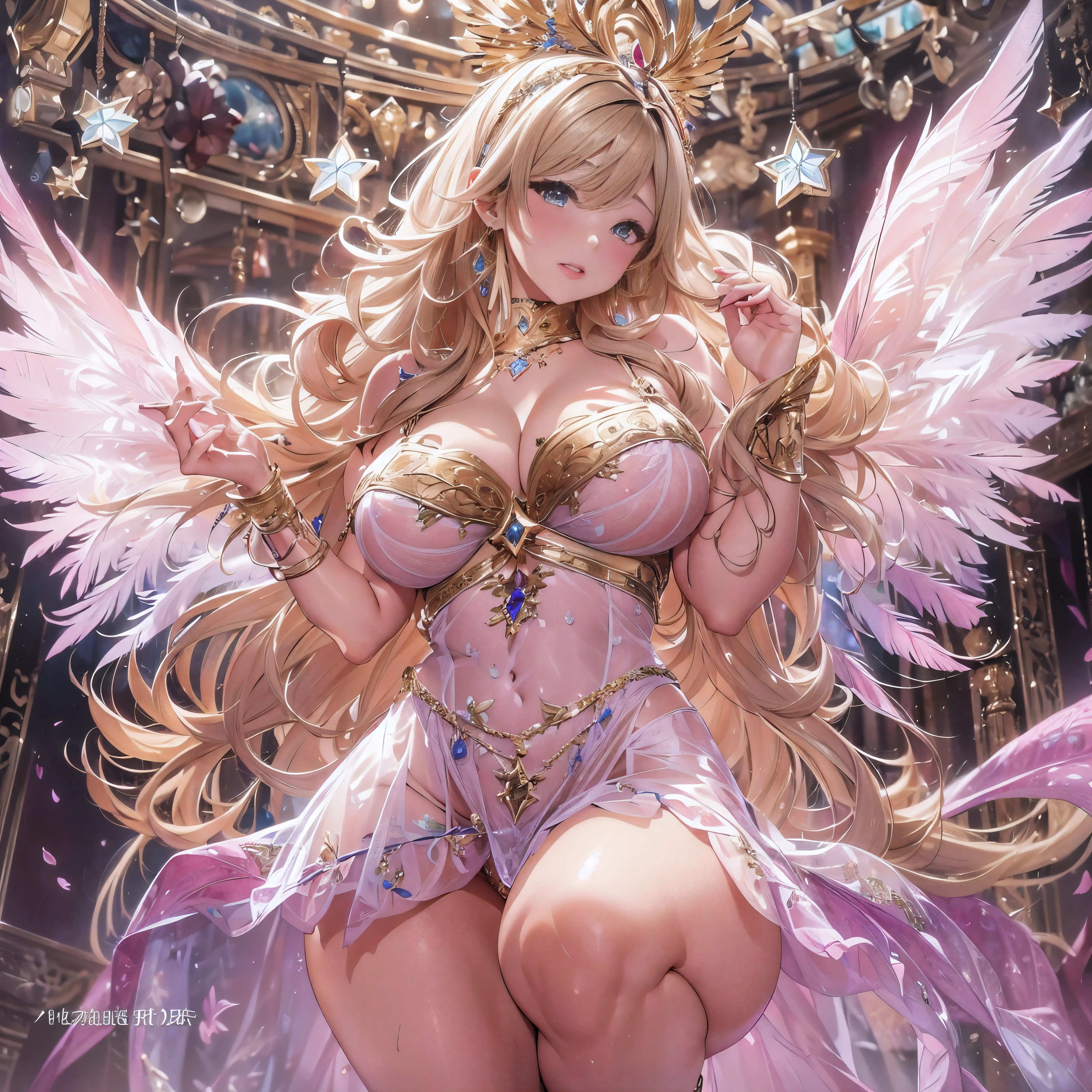 beautiful美しさ, 3D two-dimensional, rich, blonde, skirt, stockings, high heels, poison、star、star、(Highly detailed CG Unity 8K wallpaper),(masterpiece), (最high quality), (Super detailed), (best illustrations),(best shadow), (sharp eyeliner, eye shadow, fine eye:1.1), (超High resolution,realistic,最high quality,realistic),(8K,RAW photo,最high quality,マstarプル),mature woman、sensual curves、huge breasts、thighs、bubble、お尻のmasterpiece, 最high quality, Super detailed, full body shot, mature woman, beautiful mature woman, nightgown and underwear, enchanting smile, thick lips, Chubby lips, blush, looking at the viewer, provocative expression, beautiful髪型, cleavage, Plump、curvy hips、attractive face、sexy lingerie、an inviting gaze、Expression of emotions、Lewd underwear、(((erotic see-through lingerie set)))、Standing position、gorgeous accessories 、big breastsの女性, bare shoulders, golden hair, colored feather, metal ornaments, colored flowers, particle, light, (masterpiece, 最high quality, 最high quality, official art, beautiful and aesthetic:1.2), (1 girl:1.3), very detailed,(fractal art:1.1),(colorful:1.1)、(flowers:1.3),most detailed,(zentangle:1.2), (dynamic pose), (abstract background:1.3), (shiny skin), (lots of colors :1.4), ,(earrings:1.4), (feather:1.4),masterpiece, 最high quality, Super detailed, 30~40 years, full body shot, beautiful 、various hairstyles,gold headband,plump breasts,beautiful butt,greek clothing,Tulle covers the breasts,perfectly proportioned, detailed clothing details,marble,god statue,cinematic lighting, film grain, 8K, masterpiece, Super detailed, high detail, high quality, High resolution,(((NSFW:1.2)))、exposed chest、Openwork decoration,(((see through dress)))、(((解剖学的に正しいbody))) , 最high quality, Super detailed, (((Lewd underwear)))、raise your butt, from below, (((R-18)))、Hakari、thighs, big breasts, Are standing, cowboy shot, blush, (((1 girl))), (masterpiece:1.3), (High resolution), (8K), (very detailed), perfect face, Nice eye and face, (((最high quality))), (Super detailed), detailed face and eye, (alone), High resolution、beautifuleye,(((sexy pose)))、(((整ったbig breasts)))、((beautiful eye))、luxury、(((超High resolution)))、(((detailed description)))、(((ぽっちゃりbody型)))、(((解剖学的構造に一致したbodyの部位)))、beautiful長いまつ毛、バランスのとれたbody型、2book arm、2 feet、Just the right size for your legs and arms、Fishnet tights、glamorous、(((Clear white and black eye)))、lipstick、Sparkling、(Undistorted face, eye, body)、jewelry、gem、(長くカールしたbeautifulまつ毛)、(((バランス良いbeautiful胸)))、(transparent, Exquisite skin:1.2)、(((16:Composition suitable for 9 angles of view)))